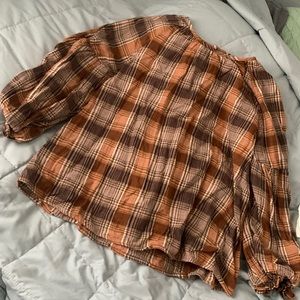 Autumn inspired balloon long sleeve blouse